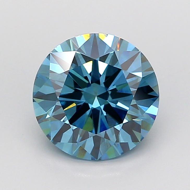 3.55 Ct. Fancy Vivid Blue Round Lab Grown Diamond