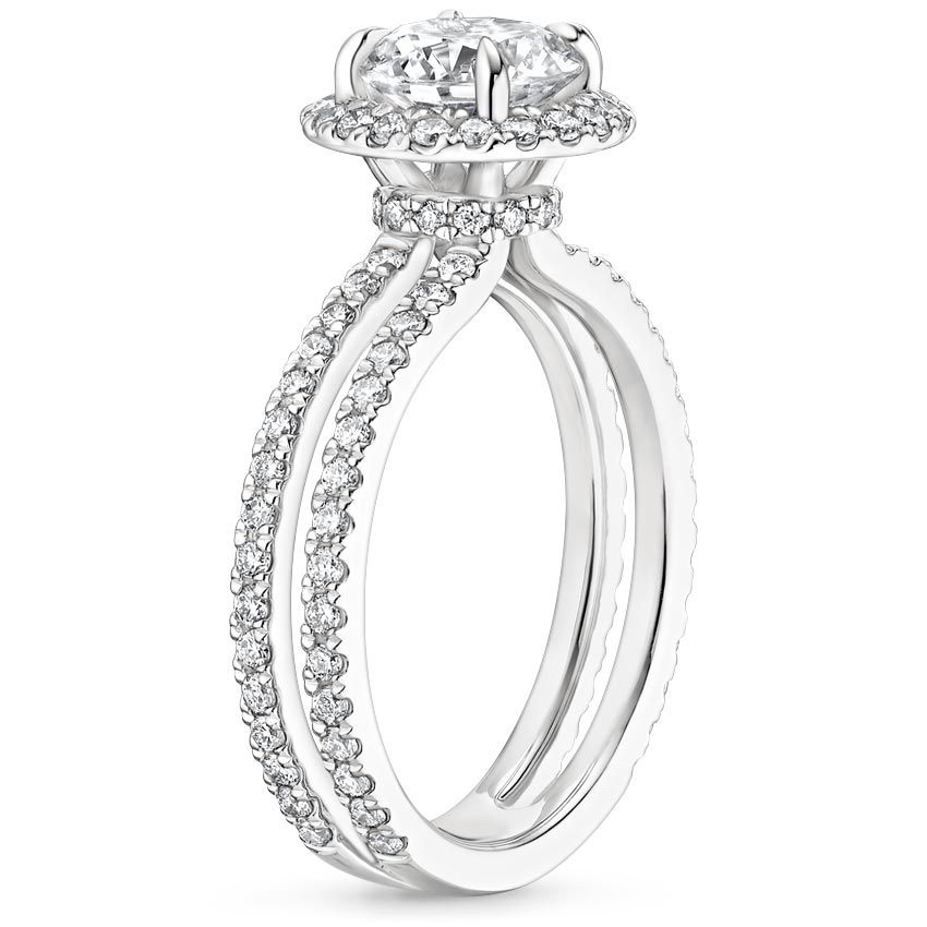 Platinum Linnia Halo Diamond Ring (2/3 ct. tw.), large side view