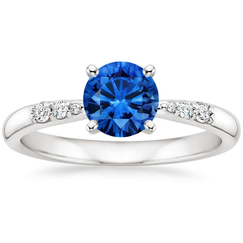 Sapphire Lark Diamond Ring in 18K White Gold