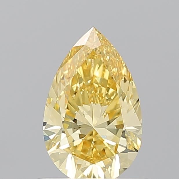 0.79 Ct. Fancy Vivid Yellow Pear Lab Grown Diamond