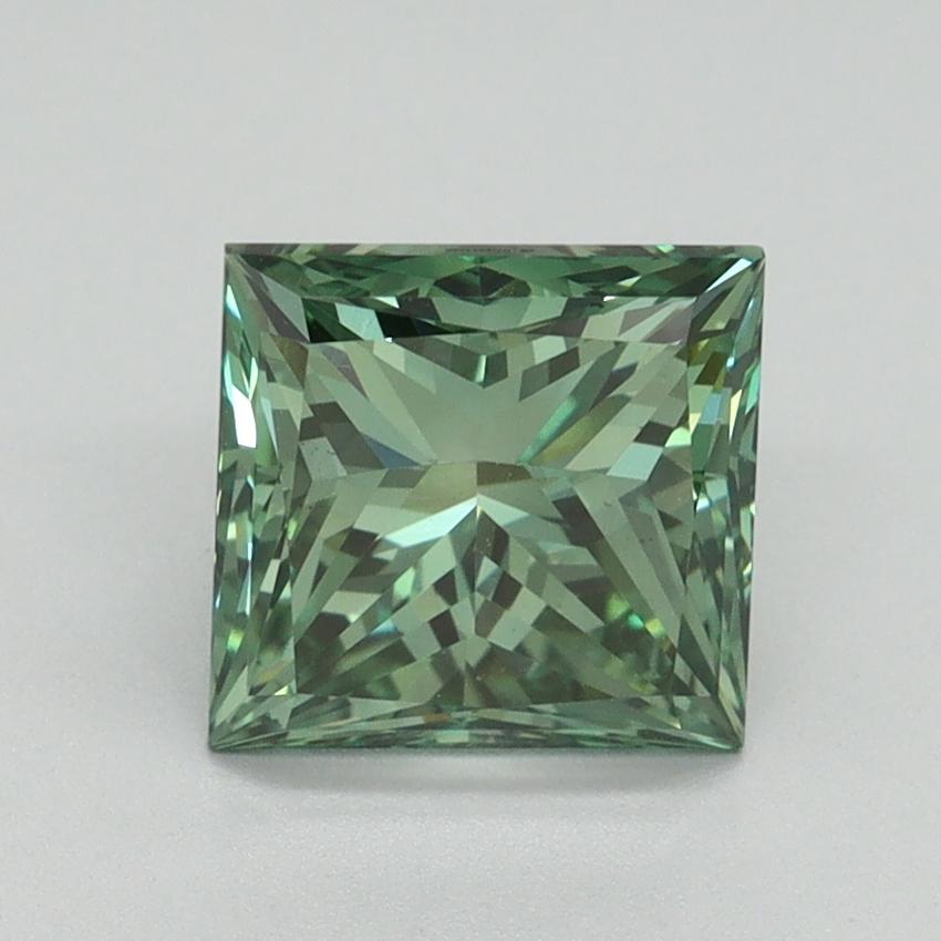 2.04 Ct. Fancy Vivid Green Princess Lab Grown Diamond