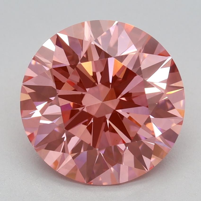 2.59 Ct. Fancy Vivid Pink Round Lab Grown Diamond