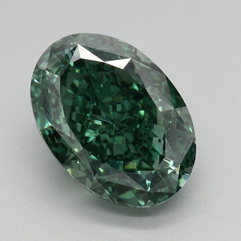 1.58 Ct. Fancy Vivid Green Oval Lab Grown Diamond