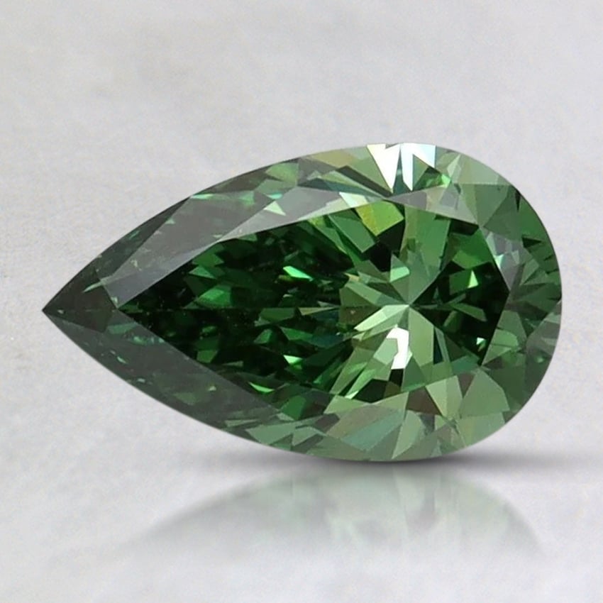 0.91 Ct. Fancy Vivid Pacific Green Pear Lab Grown Diamond