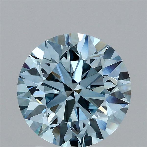 2.55 Ct. Fancy Vivid Blue Round Lab Grown Diamond