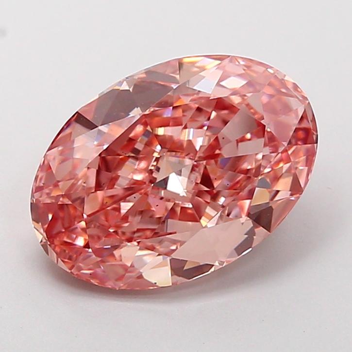 3.02 Ct. Fancy Intense Brownish Pink Oval Lab Grown Diamond