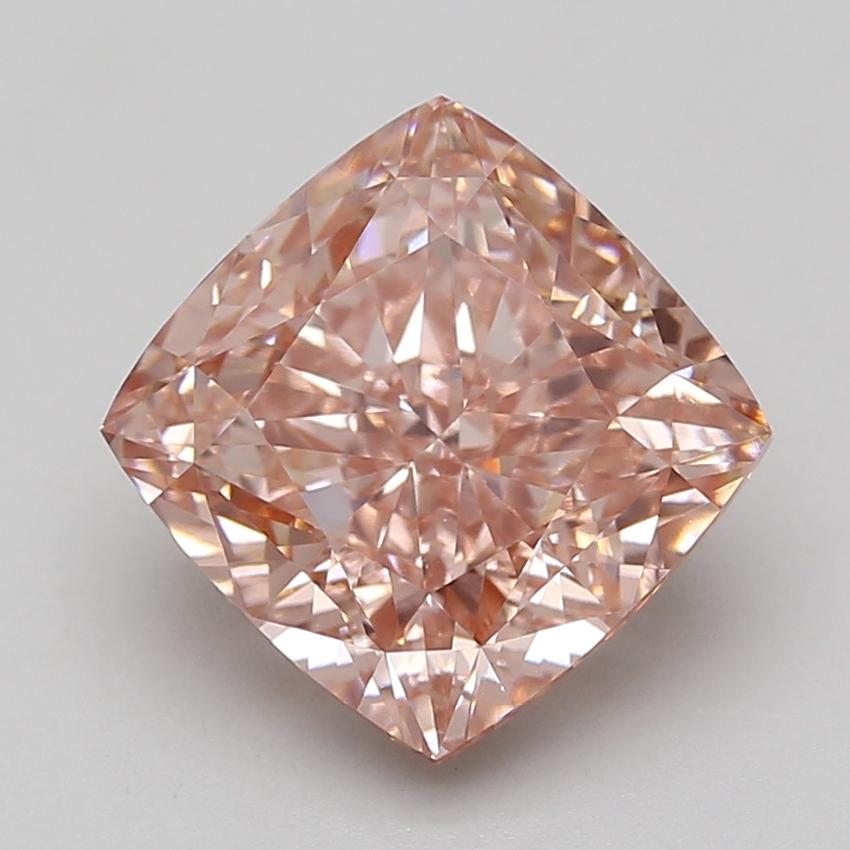 6.54 Ct. Fancy Vivid Pink Cushion Lab Grown Diamond