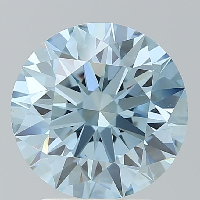 3.21 Ct. Fancy Intense Blue Round Lab Grown Diamond