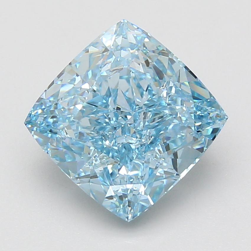 5.08 Ct. Fancy Vivid Blue Cushion Lab Grown Diamond
