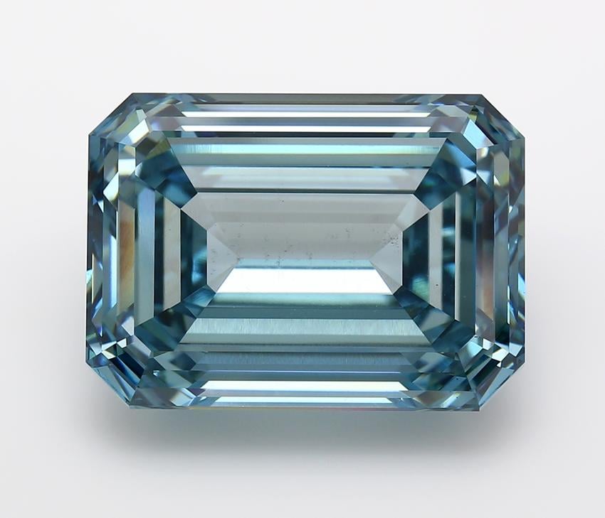 24.90 Ct. Fancy Vivid Blue Emerald Lab Grown Diamond