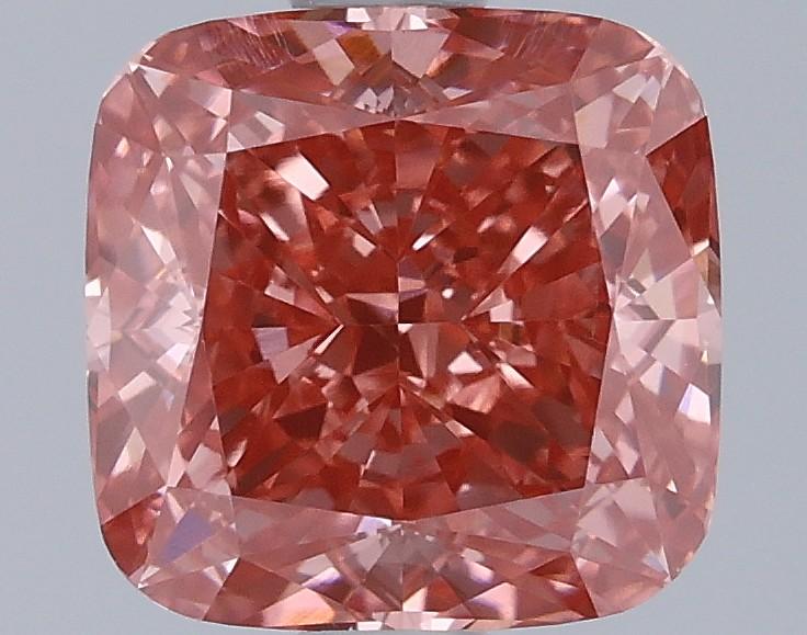 1.57 Ct. Fancy Vivid  Pink Cushion Lab Grown Diamond