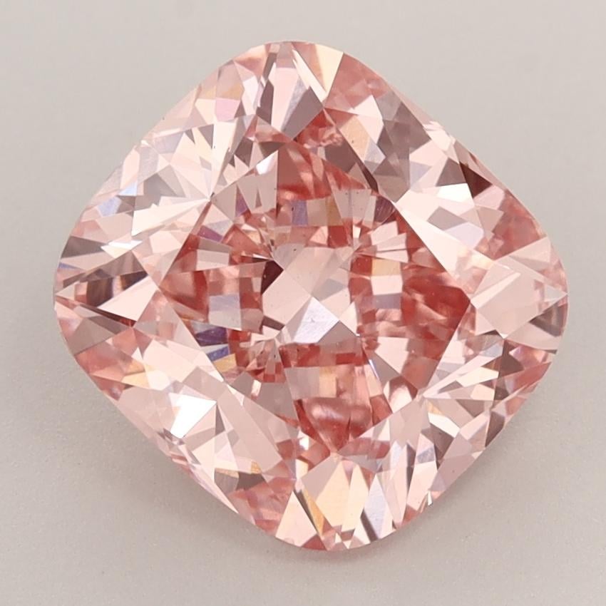 3.16 Ct. Fancy Vivid Pink Cushion Lab Grown Diamond