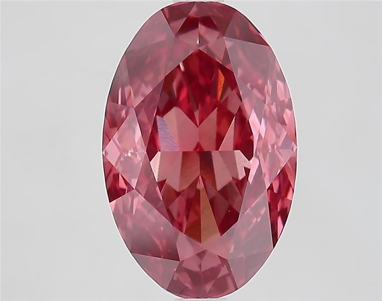 4.09 Ct. Fancy Vivid  Pink Oval Lab Grown Diamond