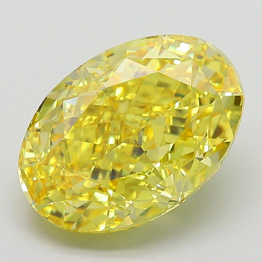 6.51 Ct. Fancy Vivid  Yellow Oval Lab Grown Diamond