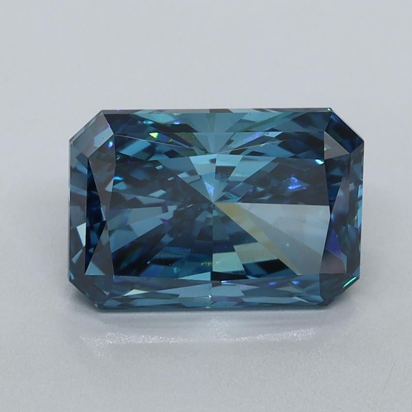 2.57 Ct. Fancy Vivid Malibu Blue Radiant Lab Grown Diamond