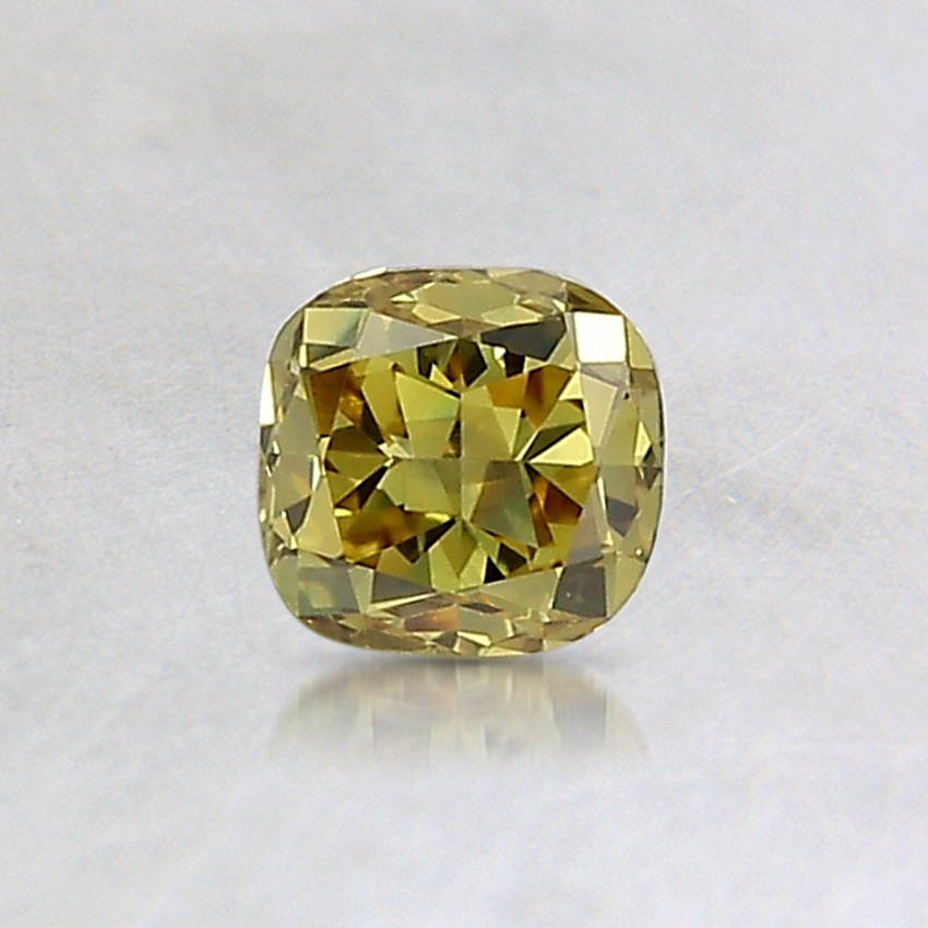 0.49 Ct. Fancy Deep Brownish Greenish Yellow Cushion Diamond