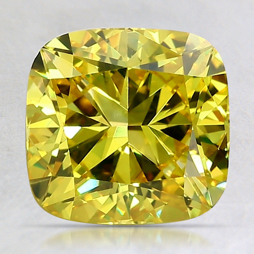 2.52 Ct. Fancy Vivid Yellow Cushion Lab Created Diamond