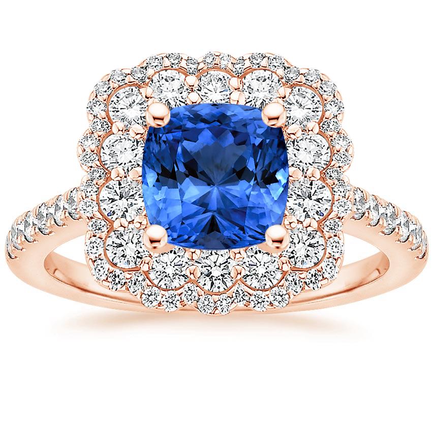 Sapphire Rosa Diamond Ring in 14K Rose Gold