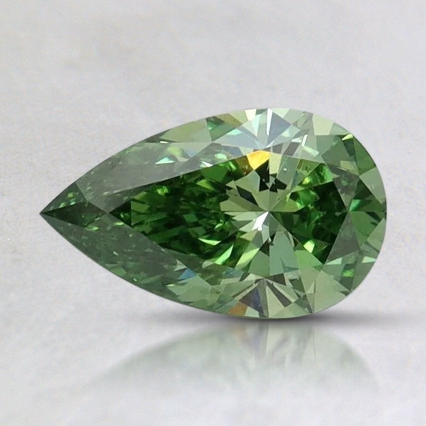 0.76 Ct. Fancy Vivid Pacific Green Pear Lab Grown Diamond