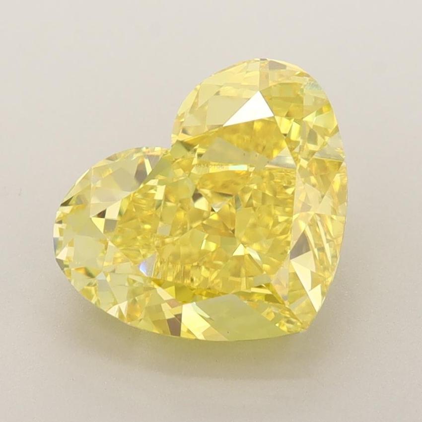 3.16 Ct. Fancy Vivid Yellow Heart Lab Grown Diamond