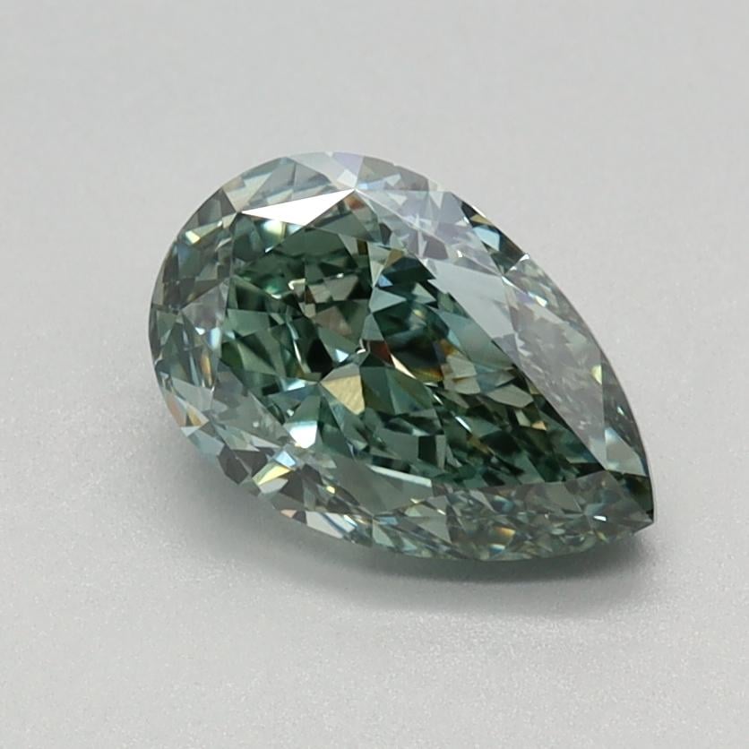 1.12 Ct. Fancy Vivid Green Pear Lab Grown Diamond