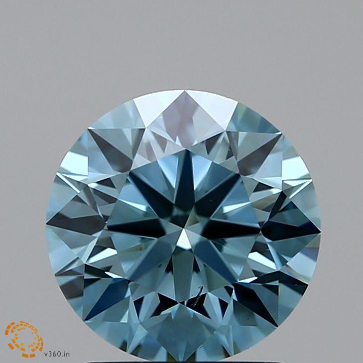 1.54 Ct. Fancy Intense Green Round Lab Grown Diamond