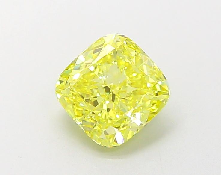 1.12 Ct. Fancy Vivid  Yellow Cushion Lab Grown Diamond
