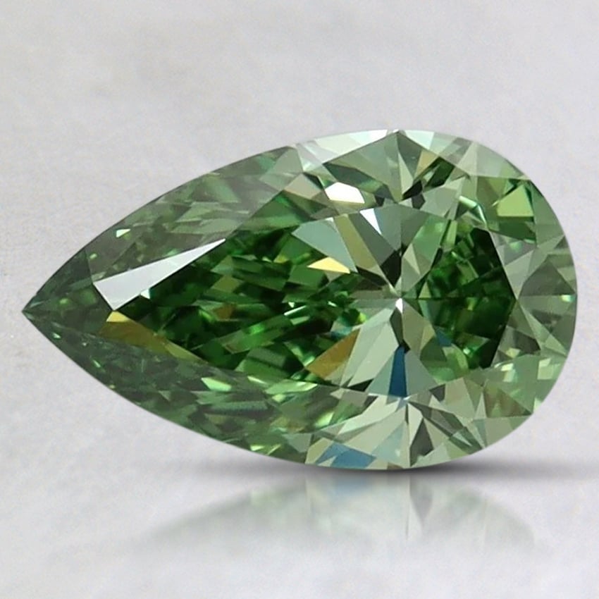 1.12 Ct. Fancy Vivid Pacific Green Pear Lab Grown Diamond