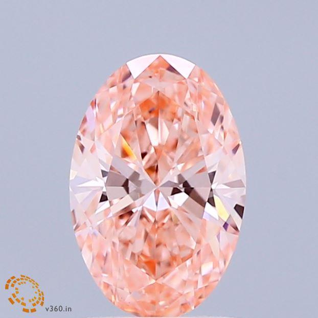 1.08 Ct. Fancy Vivid Pink Oval Lab Grown Diamond