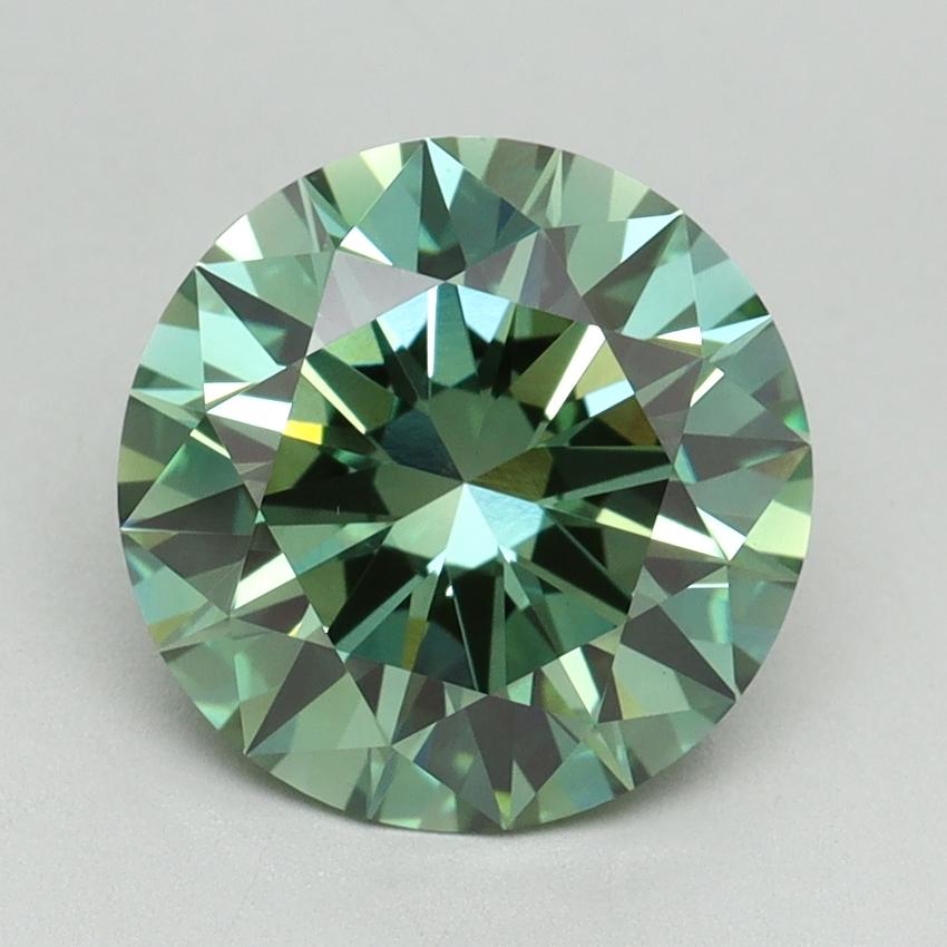 3.08 Ct. Fancy Vivid Green Round Lab Grown Diamond