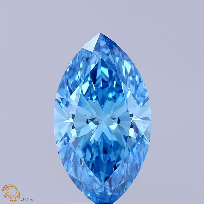 2.10 Ct. Fancy Vivid Blue Marquise Lab Grown Diamond