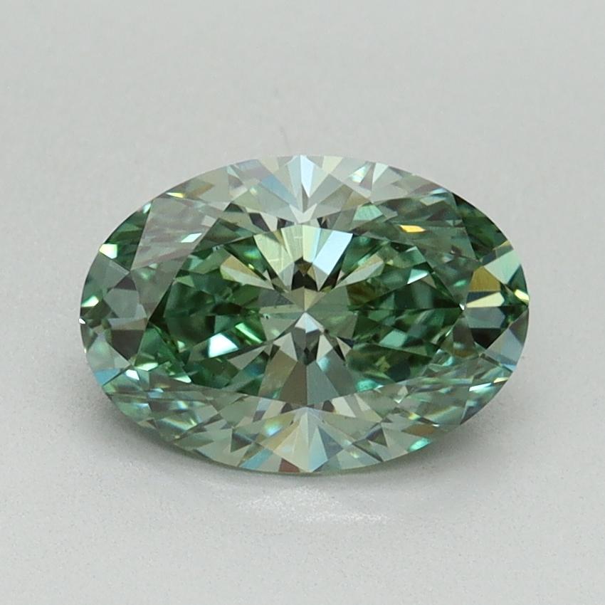 1.30 Ct. Fancy Vivid Green Oval Lab Grown Diamond