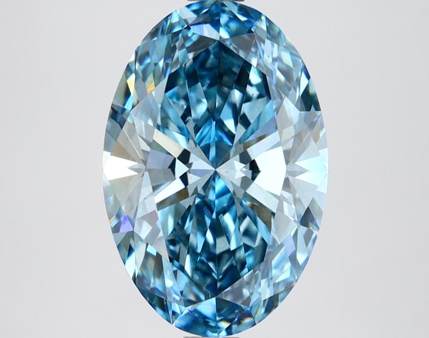 3.01 Ct. Fancy Vivid Blue Oval Lab Grown Diamond