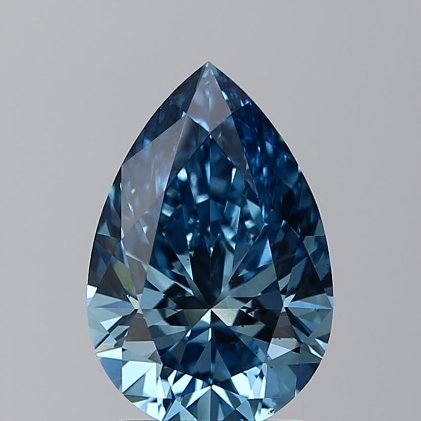 2.01 Ct. Fancy Vivid Blue Pear Lab Grown Diamond
