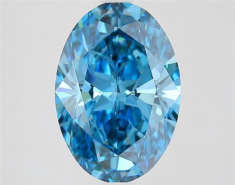 3.09 Ct. Fancy Vivid  Blue Oval Lab Grown Diamond