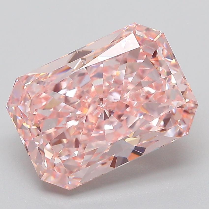 4.09 Ct. Fancy Vivid  Pink Radiant Lab Grown Diamond