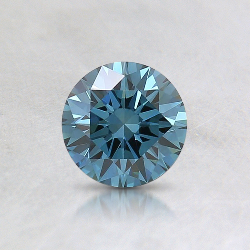 0.50 Ct. Fancy Intense Greenish Blue Round Lab Grown Diamond