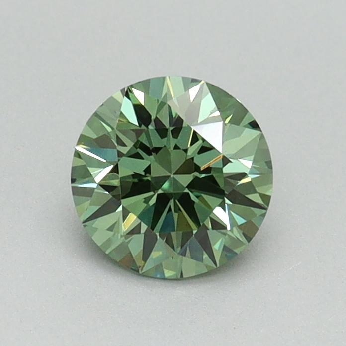 0.63 Ct. Fancy Vivid Green Round Lab Grown Diamond