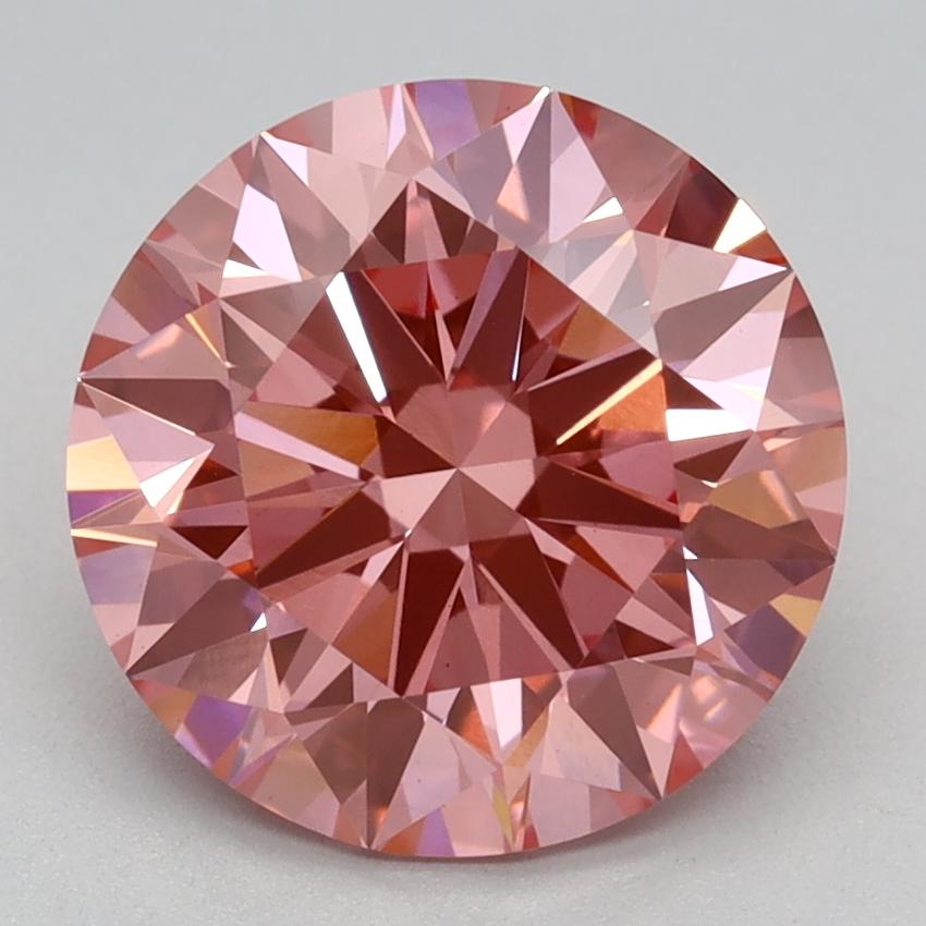 2.56 Ct. Fancy Vivid Pink Round Lab Grown Diamond