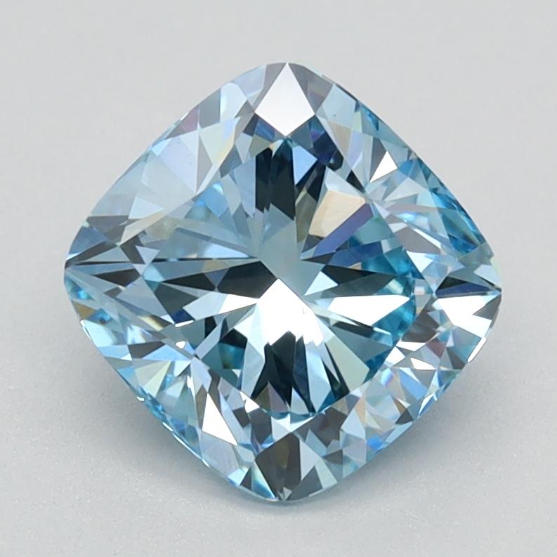1.53 Ct. Fancy Vivid Blue Cushion Lab Grown Diamond