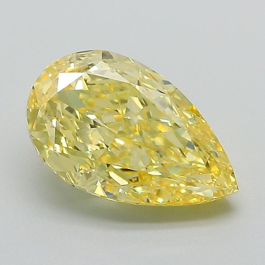 3.05 Ct. Fancy Vivid Yellow Pear Lab Grown Diamond