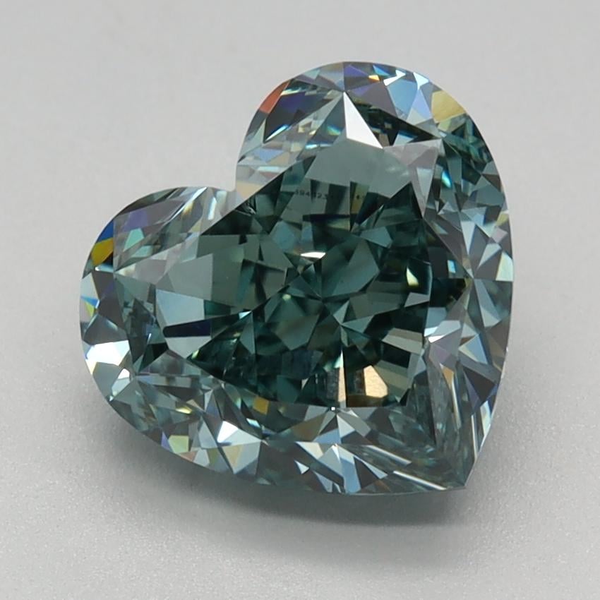 2.21 Ct. Fancy Intense  Green Heart Lab Grown Diamond