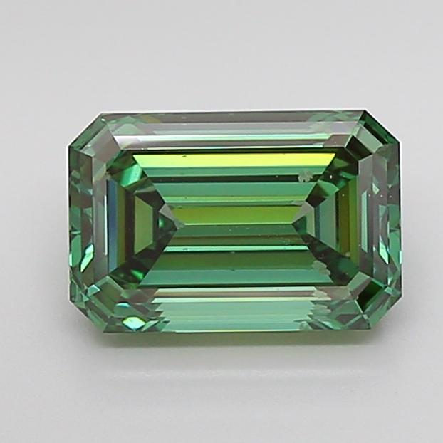 3.07 Ct. Fancy Vivid Green Emerald Lab Grown Diamond