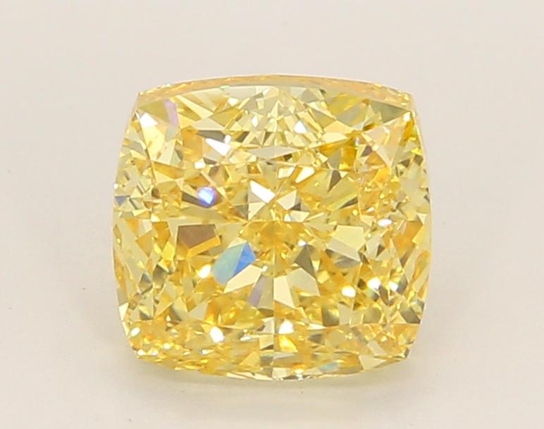 2.21 Ct. Fancy Vivid Yellow Cushion Lab Grown Diamond