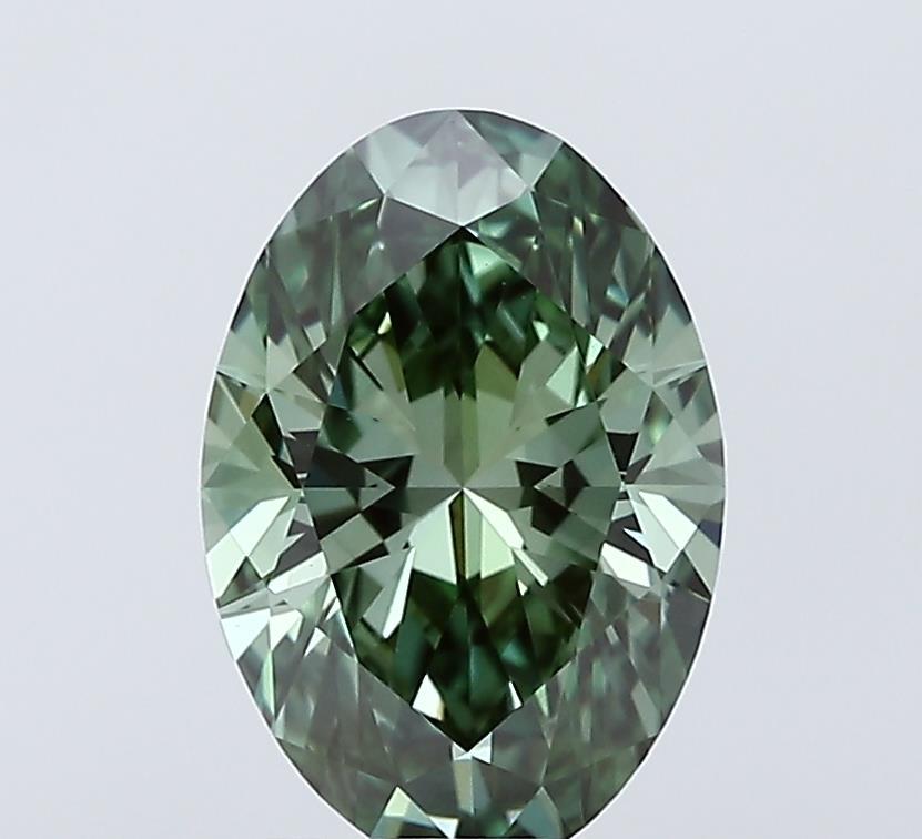 2.01 Ct. Fancy Vivid Green Oval Lab Grown Diamond
