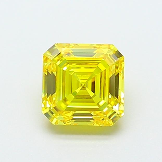 1.53 Ct. Fancy Vivid  Yellow Asscher Lab Grown Diamond
