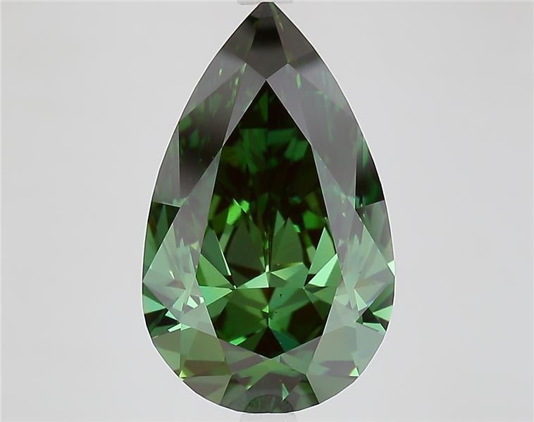 5.00 Ct. Fancy Vivid  Green Pear Lab Grown Diamond