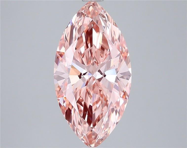 3.04 Ct. Fancy Vivid  Pink Marquise Lab Grown Diamond