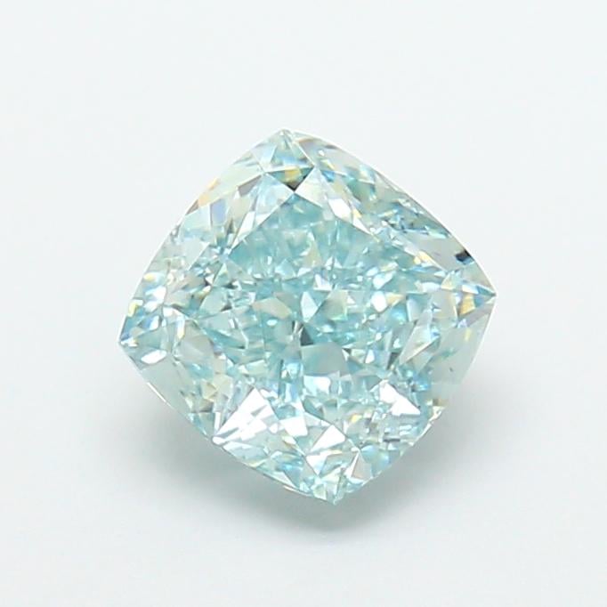 2.15 Ct. Fancy Vivid  Green Cushion Lab Grown Diamond