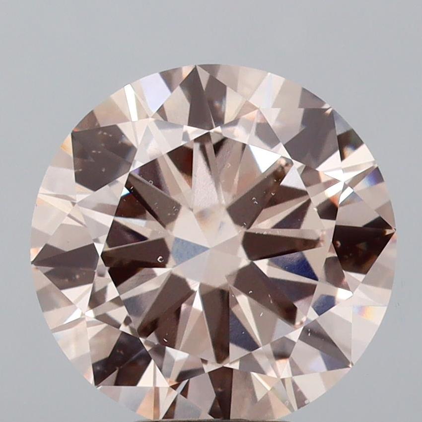 5.00 Ct. Light Brownish Pink Round Lab Grown Diamond